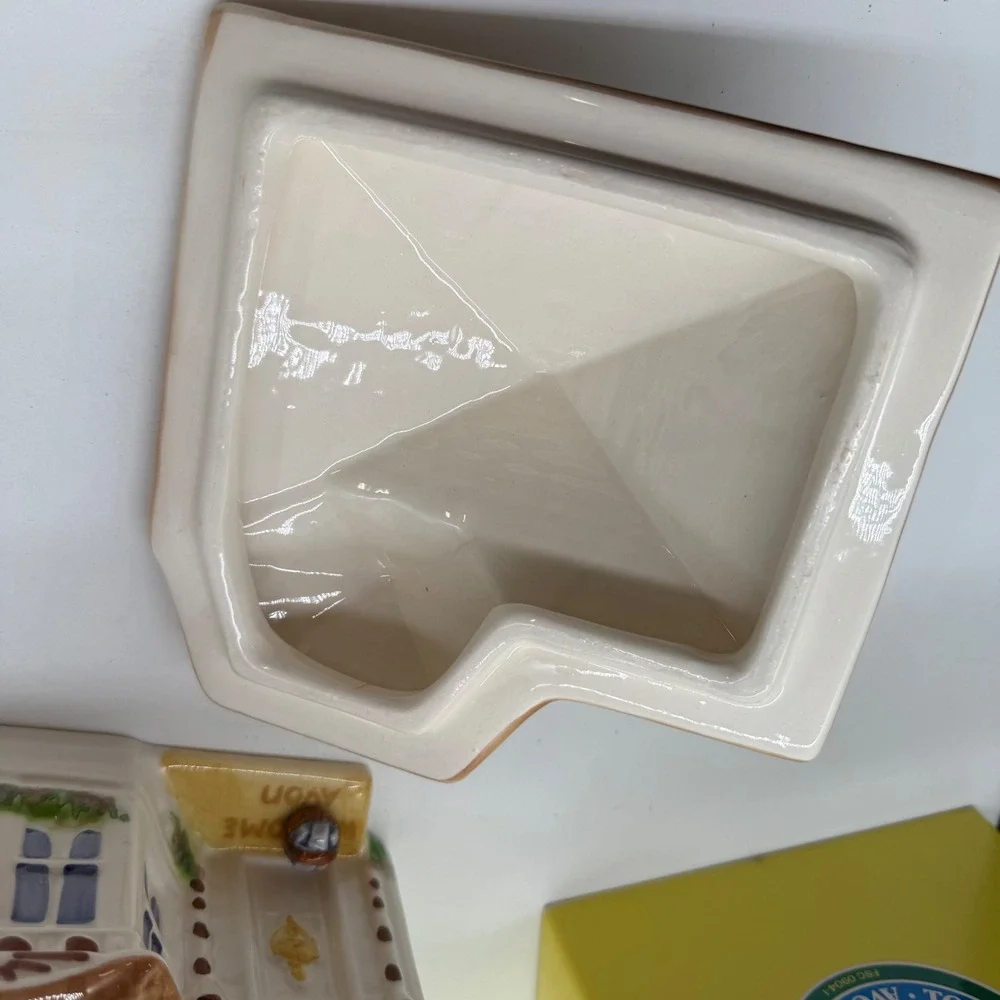 Vintage Avon Townhouse Canister Collection Large Ceramic House Brazil with Box